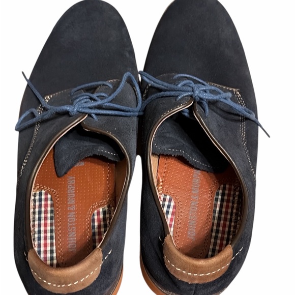 Johnston & Murphy Dark Blue Suede Derby Shoes - Picture 5 of 6